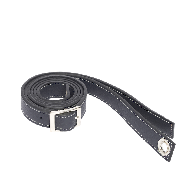 image de Sangle cuir marine avec oeillets